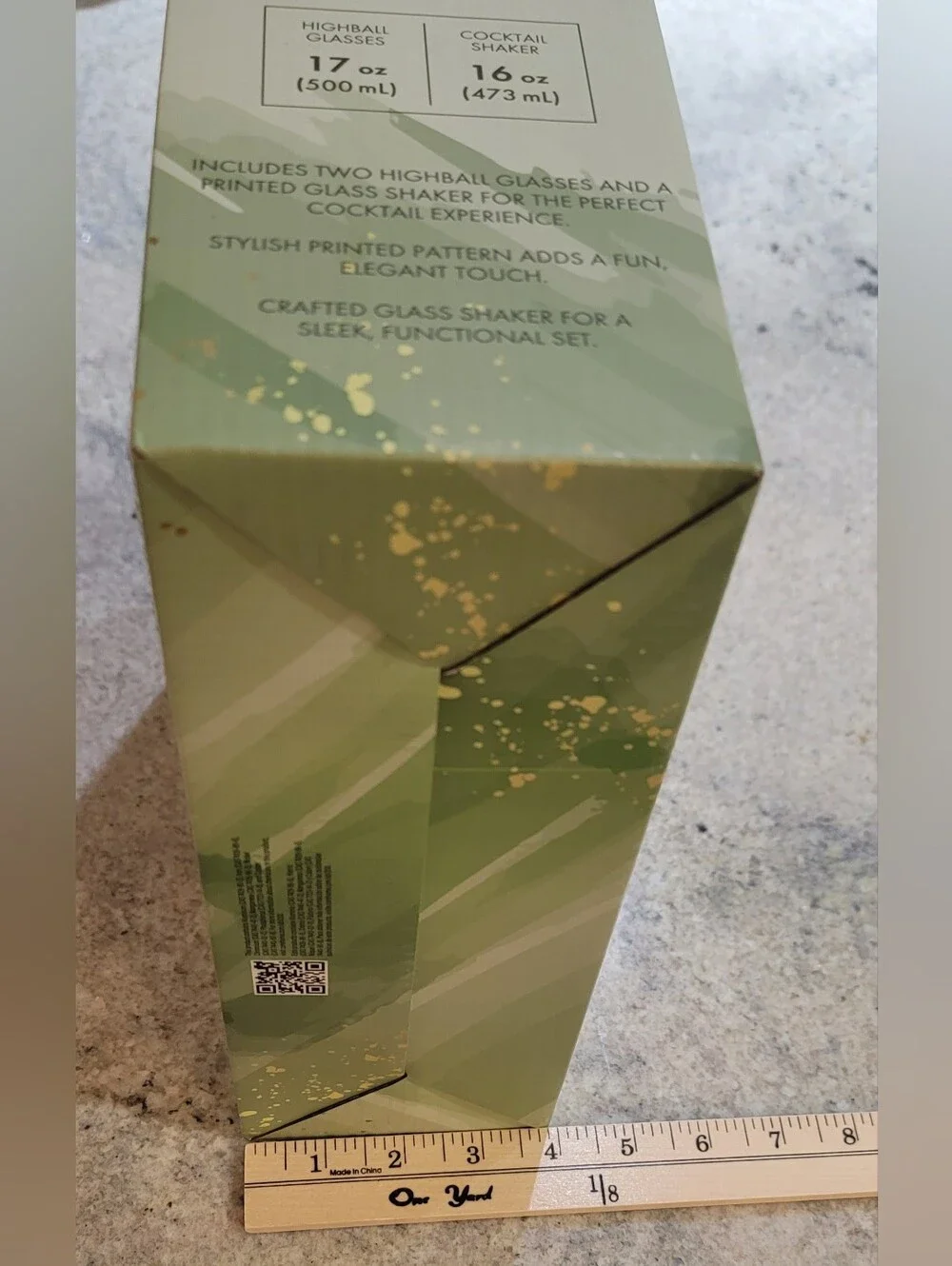 NIB Brooklyn Steel Co Mojito Drink Cocktail Shaker 3Pc Set Home Bar Glass Metal